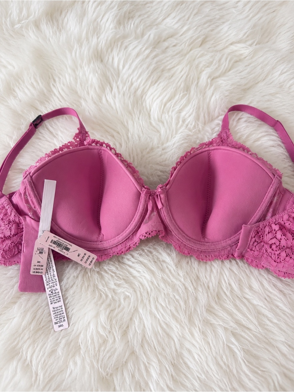 NWT Victoria's Secret Body by Victoria Lined Demi Lace Bra 38C Pink - Picture 7 of 8